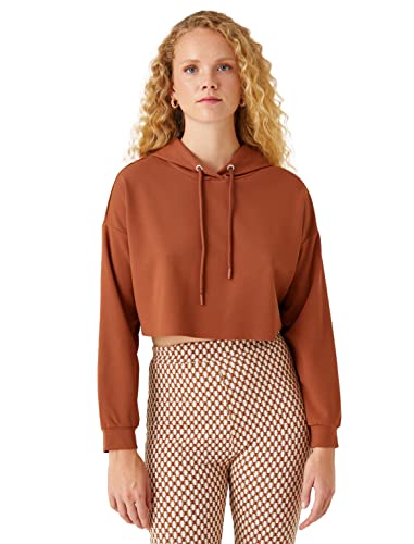 Koton Damska bluza Crop Kapuze, Ziegel (996), S, Ziegel (996), S