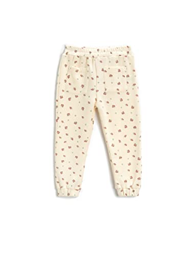 Koton Baby Girl Floral Jogger Sweatpants Cotton, Ecru Design (0d1), 12-18 Miesiące