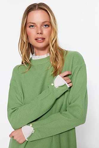 Trendyol Sweter damski, zielony, regularny krój, Miętowy, M