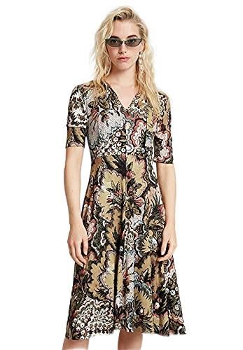 Desigual Sukienka damska 19WWVK664092S, zielona, XS