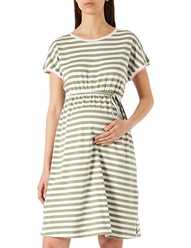 Esprit Maternity Sukienka damska z krótkim rękawem w paski, Real Olive - 307, 38 PL