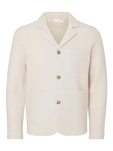 SELETED HOMME Męska kurtka z dzianiny Slhnealy Knit Blazer W Noos, owsianka, L
