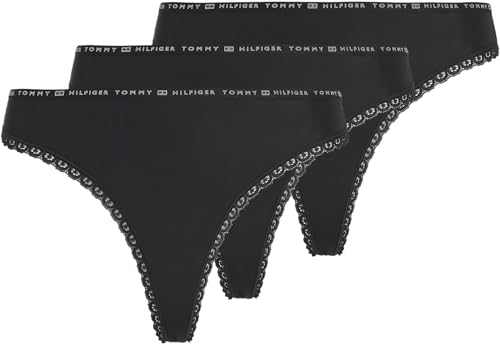 Tommy Hilfiger Majtki damskie stringi, Czarny/czarny/czarny, M