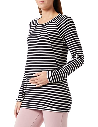 Noppies Maternity Top Potosi Nursing Long Sleeve T-Shirt, Black-P090, XXL