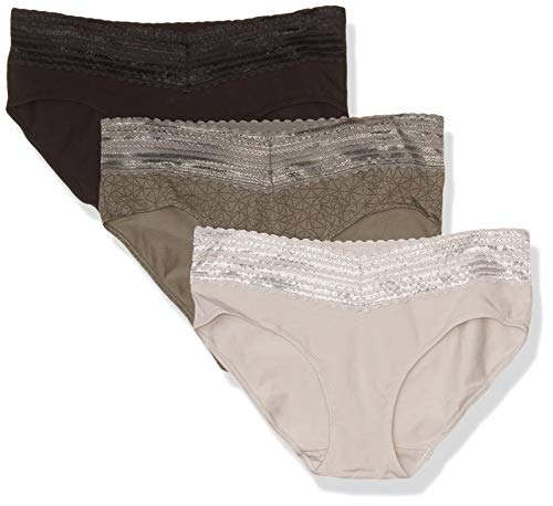 Warner's Blissful Benefits No Muffin Top Bawełna Stretch Koronkowe Majtki Hipster Multipack