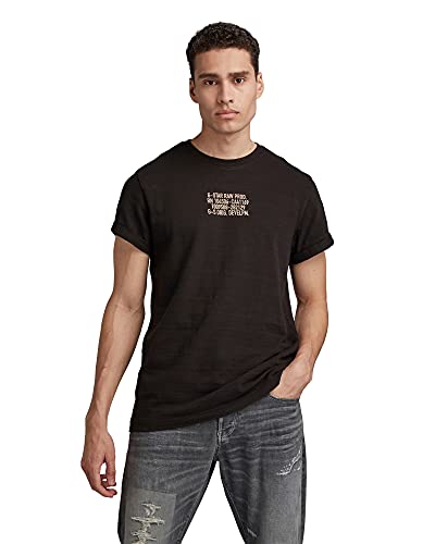 G-STAR RAW Męski T-shirt D19848, Dk Black C789-6484, XS