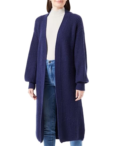 CARNEA Damski długi kardigan 25825306-CA04, granatowy, M/L, grantowy, M-L