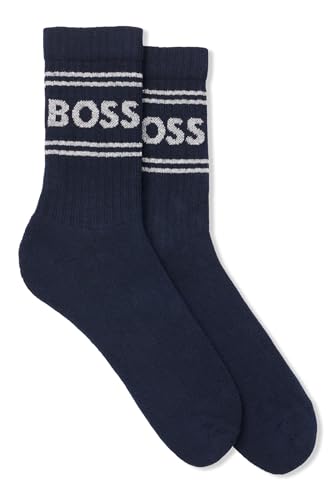 BOSS męskie qs żebra lurex cc SHORT_SOCKS, Ciemnoniebieski401, 39/42