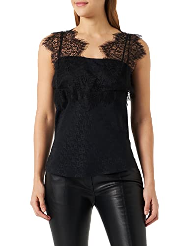 Pinko Damska Talesia Top Crepe De Chine Jac modna kamizelka, Z99_czarna limuzyna, 14 (L), Z99_czarna limuzyna, 40