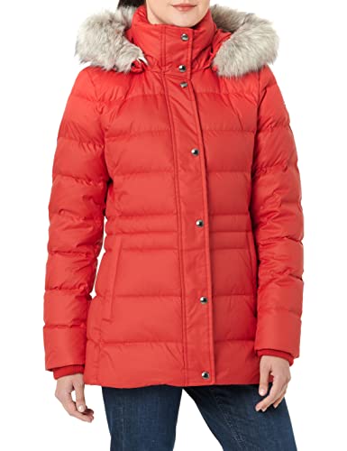 Tommy Hilfiger Tyra puchowa JKT damska kurtka puchowa z futrzanym puchem, Podstawowy czerwony, XXS