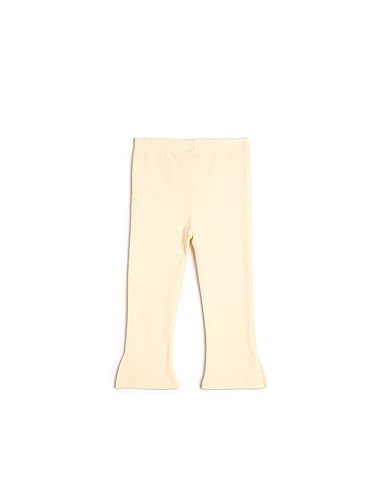 Koton Babygirl Flare Basic Legginsy prążkowane Elastyczny pasek w talii Bawełna, 050 (beżowy), 3-4 Lat