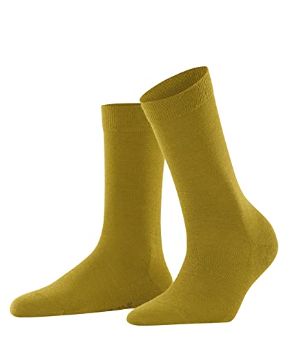 FALKE Damskie skarpety softmerino wełna merynosów bawełna czarny szary więcej kolorów damskie cienkie lekkie ciepłe gładkie skarpety do łydki na lato lub zimę do pracy lub na co dzień 1 para, Żółty