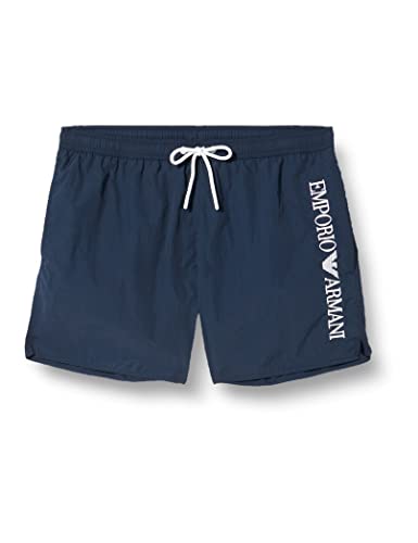 giorgio armani spa Bokserki męskie z logo Swim Trunks, granatowe, rozmiar 54, granatowy