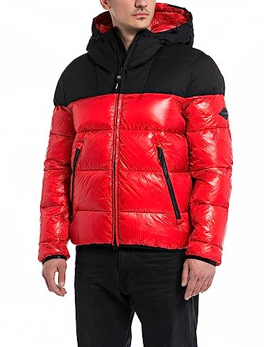 Replay Męska kurtka zimowa comfort fit, 055 Ruby Red, XL