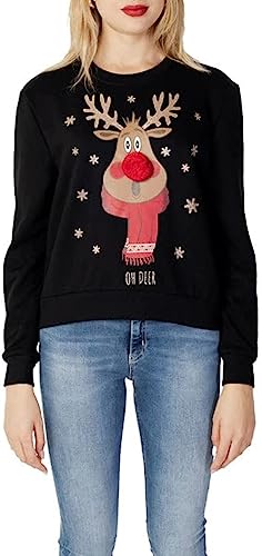 ONLY Bluza damska Onlyda Xmas L/S O-Neck SWT, czarna/nadruk: Rudolph, S (2 sztuki)