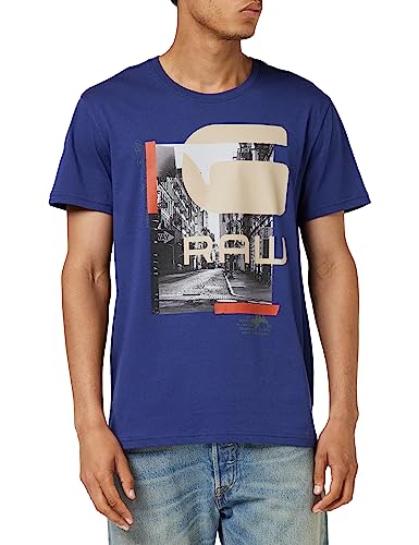 G-STAR RAW Męski t-shirt City Graphic, Niebieski (Ballpen Blue D24696-336-1822), XXL