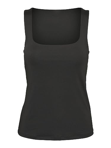 VERO MODA Damski top VMBIANCA SL Square Neck Top JRS NOOS, czarny, XS