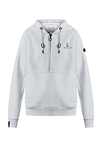 DreiMaster Maritim Damski sweter z kapturem z zamkiem błyskawicznym, biały, S