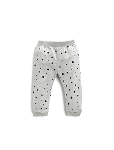 Koton Spodnie dresowe z nadrukiem Baby Girl Elastic Waistband, Szary wzór (0d2), 12-18 Miesiące