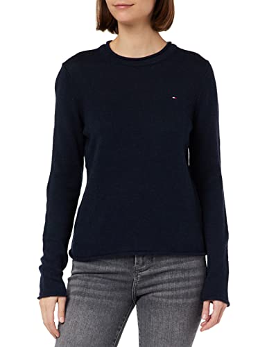 Tommy Hilfiger Damski sweter z miękkiej wełny C-NK, pustynne niebo, XL
