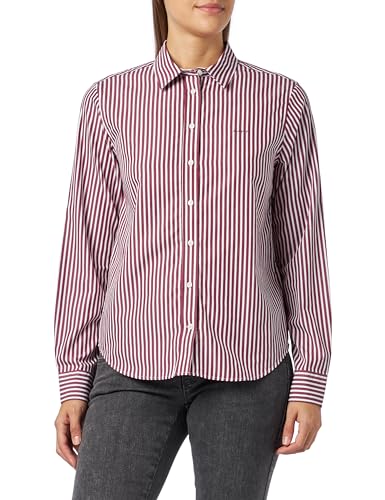 GANT Bluzka damska Reg Poplin Striped Shirt, Plumped Red, 42