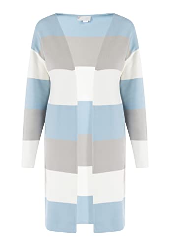 RISA Otwarty dzianinowy kardigan damski 25825338, jasnoniebieski wielokolorowy, M-L