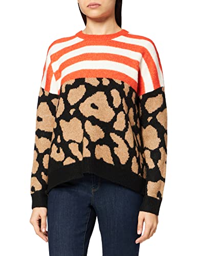 GERRY WEBER Edition Kurtka damska z dzianiny sweter, Brązowy/czarny nadruk, 46