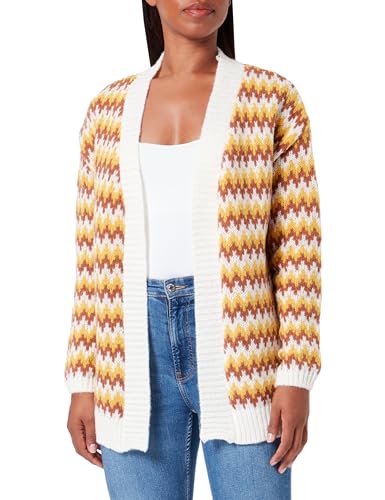 ALARY Damski kardigan 15525006-AL01, musztardowy wielokolorowy, M/L, musztardowy wielokolorowy, M-L