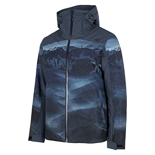 4F Męska kurtka narciarska Kumn006 Jeans, wielokolorowa, 1 cała kurtka, M, Wielokolorowy, 1 Allover