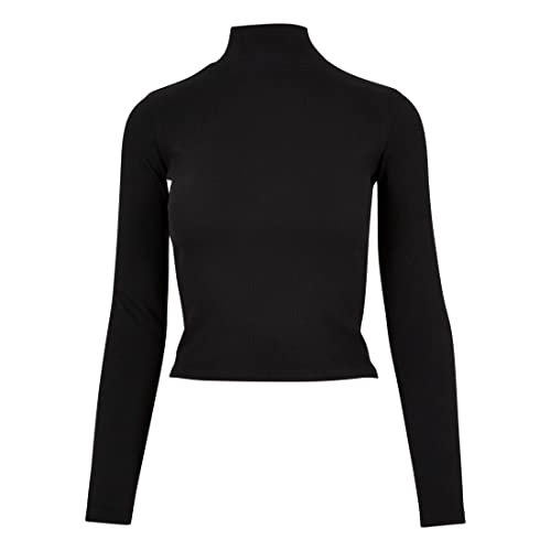 Urban Classics Damska koszulka z długim rękawem Rib Back Cut Out, czarny, S