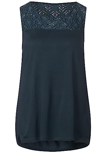 Street One Damski top koronkowy, Cool Vintage Green, 34