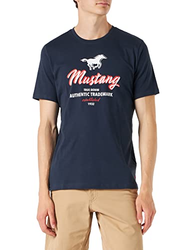 MUSTANG Męski T-shirt Alex C z nadrukiem, Outer Space 5330, S