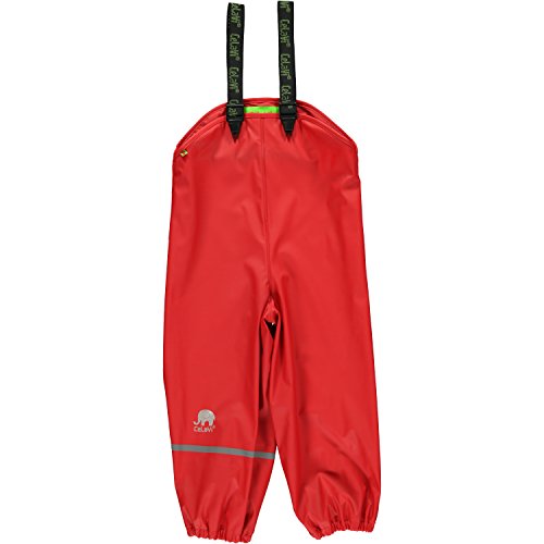 Celavi Spodnie przeciwdeszczowe dla chłopców Rainwear Pants-Solid, czerwony (Roth 402), 140 cm
