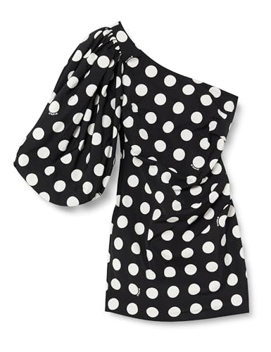 Pinko Cedr sukienka Faille St. Kropki suknia Wieczorowa Kobieta, Zz2_nero/Bianco, 38