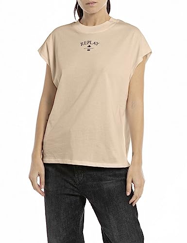 Replay T-shirt damski, 803 Light Taupe, M