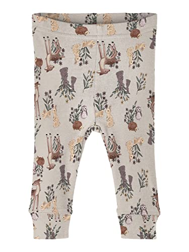 Bestseller A/S NBFWILLIT Wool XXIII legginsy, Moonbeam/AOP:AOP, 74, Moonbeam/Aop: aop, 74 cm