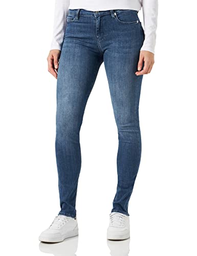 Love Moschino Damskie Spodnie Casual, M Niebieski Denim, 28