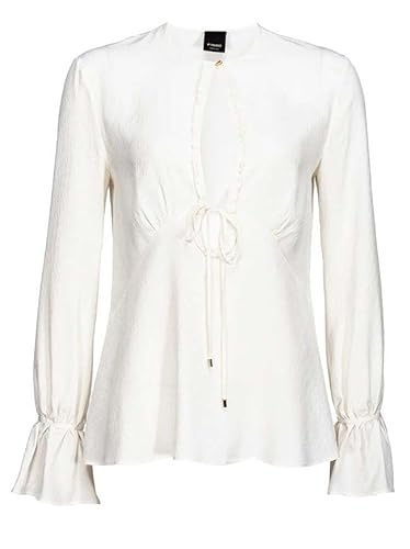 Pinko Bambi Blusa Crepe De Chine Jac Koszula damska, Z00_bianco-gelato Vaniglia, 46
