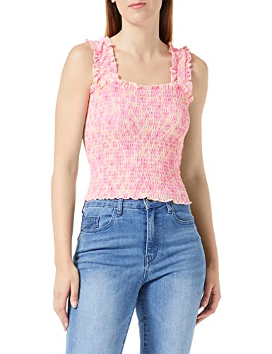 Bestseller A/S PCTAYLIN Smock TOP, Tropical Peach/Aop: różowy kwiat, L