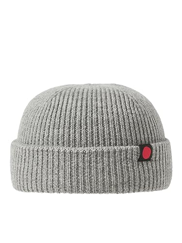 JACK & JONES Męska czapka z dzianiny Rddroyal Short Beanie Noos, Jasnoszary melanż/szczegóły: RDD28 Black Label, jeden rozmiar