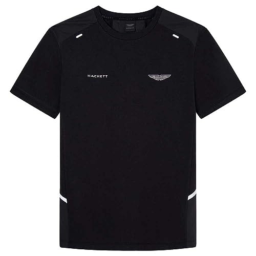 Hackett London Koszulka męska Am Tech, czarny (czarny), M