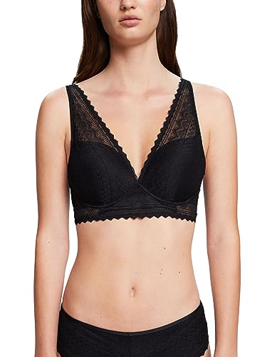 ESPRIT Damski biustonosz typu push-up z koronką RCS, czarny, 80A