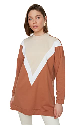 Trendyol Damska bluza z dzianiny w kolorze beżowym, L