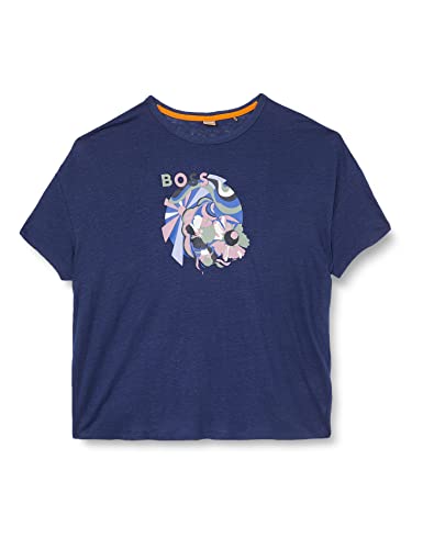 BOSS Damska koszulka z nadrukiem C_eshoulder, Dark Blue407, XL