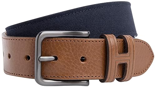 Hackett London Męski pasek Oxford, Brązowy (brązowy/czarny), 34
