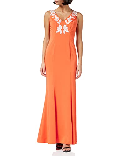 Gina Bacconi Sukienka koktajlowa z haftowanym dekoltem, pomarańczowy, 38 PL