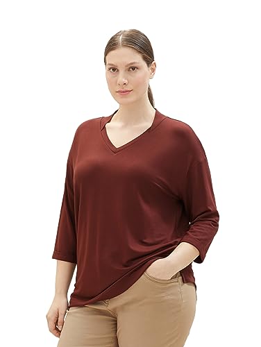 TOM TAILOR T-shirt damski, 30337 - Raisin, XXL