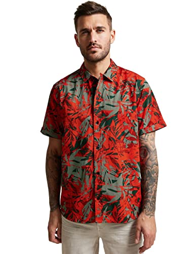Street One MEN Męska koszula z krótkim rękawem, Alert Orange, XXL