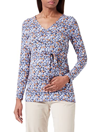 MAMALICIOUS Damska bluzka MLPILAR ASTA L/S JRS TOP A. Bluza, Black/AOP:Flowers, M, Czarny/Aop:flowers, M