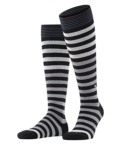 Burlington Mężczyźni Podkolanówki Blackpool M KH Trwała Organiczna Bawełna długie z wzorem 1 Para, Czarny (Black 3000), 40-46